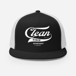 HW clean and sober Trucker Cap with custom sobriety date