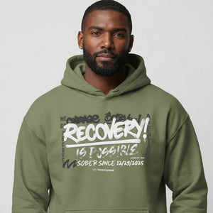 HW recovery is possible men hoodie with custom date