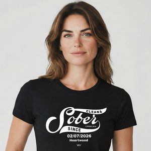 HW clean and sober fem tee